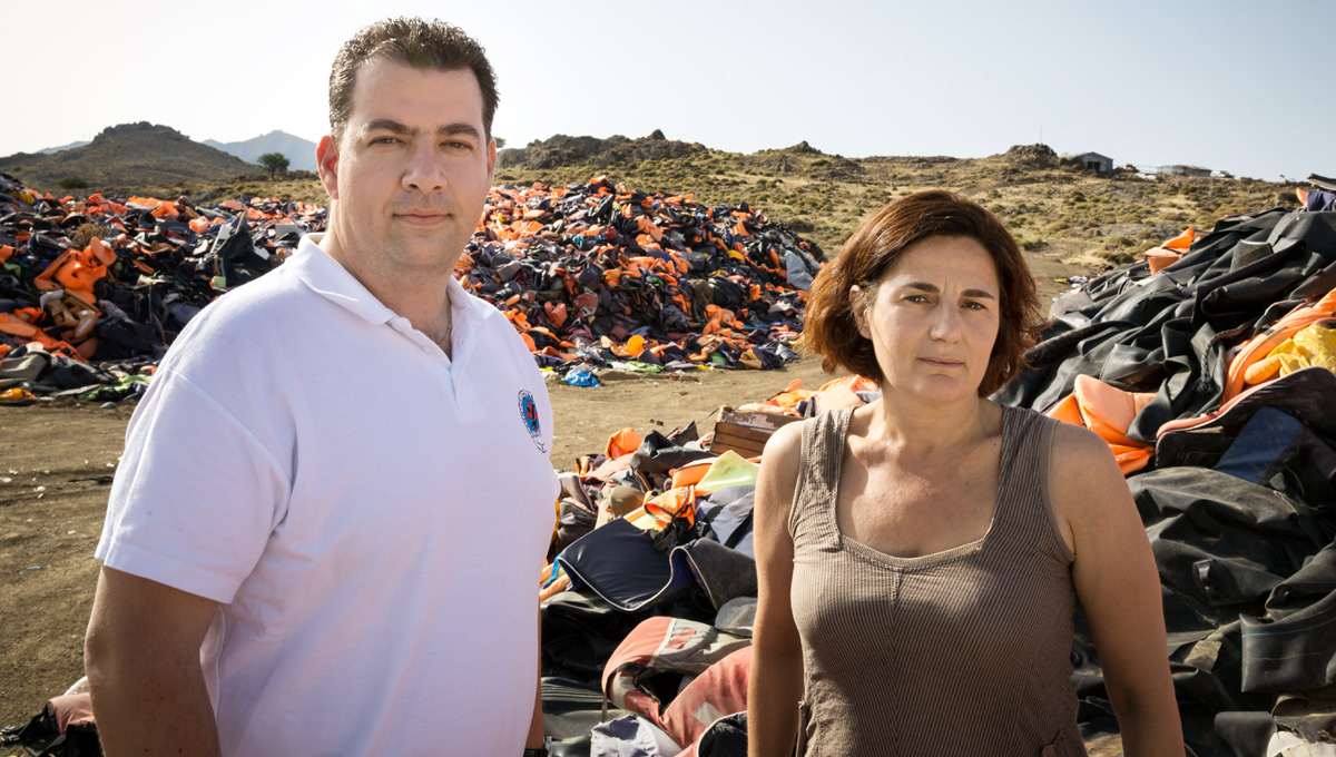 Greece. Winners of UNHCR’s Nansen Award 2016, Efi Latsoudi and Konstantinos Mitragas